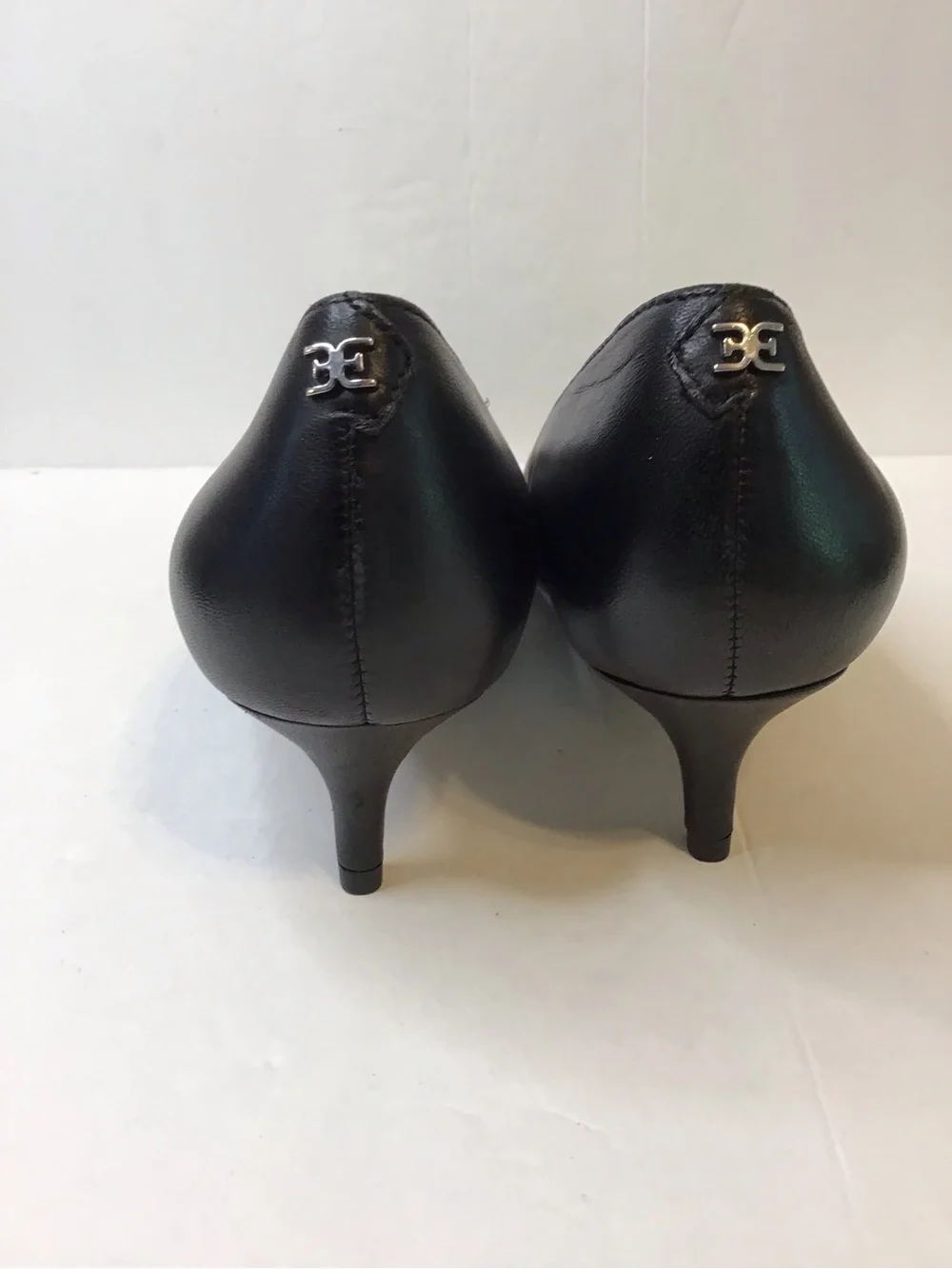 Sam Edelman Women's Black Leather Pointy Kitten Heel Pumps 7.5 NEW